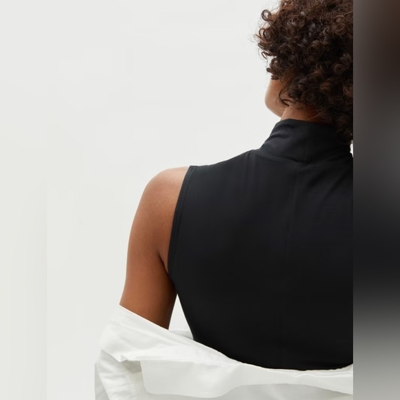 EVERLANE The Luster Mockneck Tank Bodysuit NWT SOLDOUT OnLine in Black Size XS - Picture 4 of 8